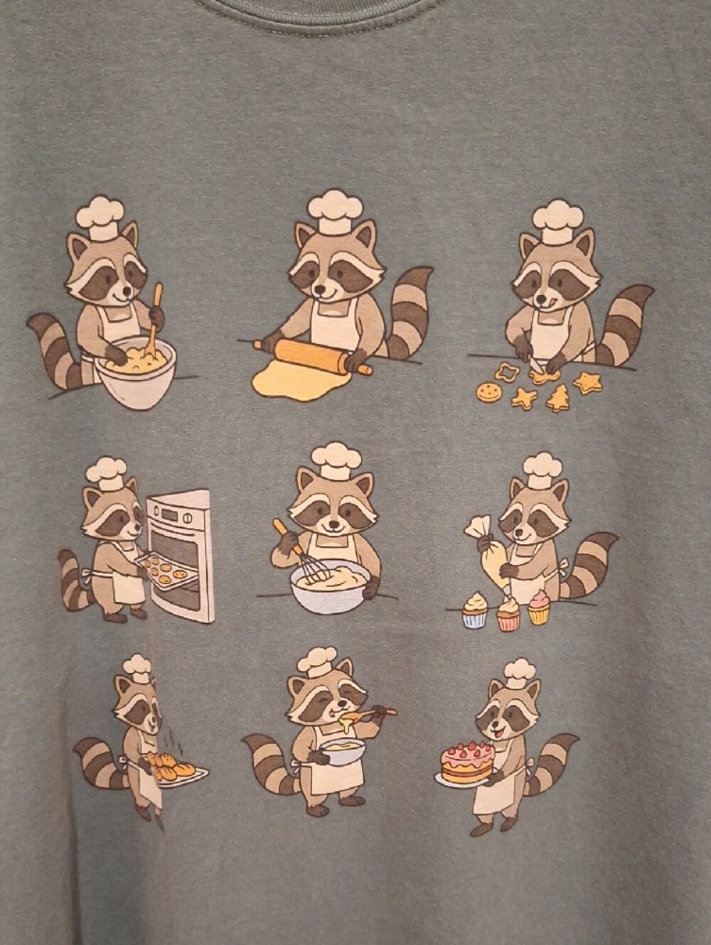 NWOT Baking Raccoon Comfort Colors Tee - Picture 4 of 4